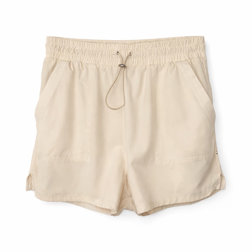 Bearpaw Outdoors Women’s Stretch Woven Shorts Cream Size L Drawstring